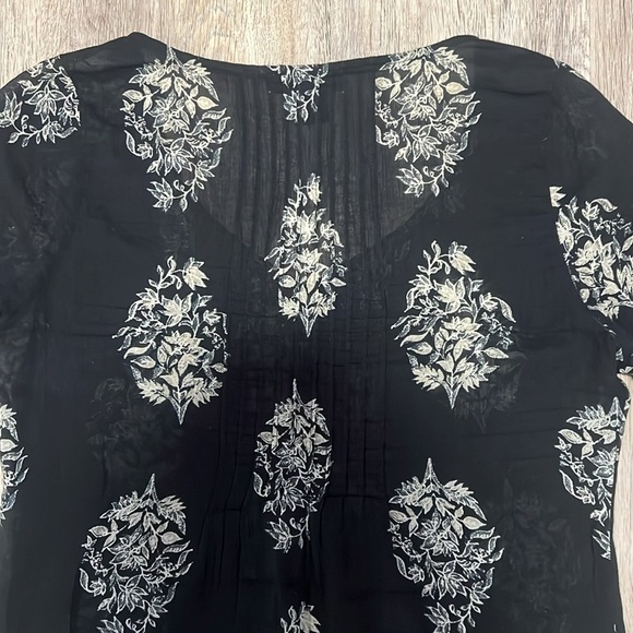Lucky Brand Sheer Peasant Top - Picture 7 of 13